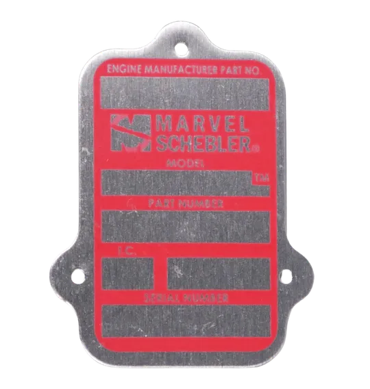63-B452_FRONT_PLATE_ID_Red_MA4-5_Marvel_Schebler_Aircraft_Carburetors