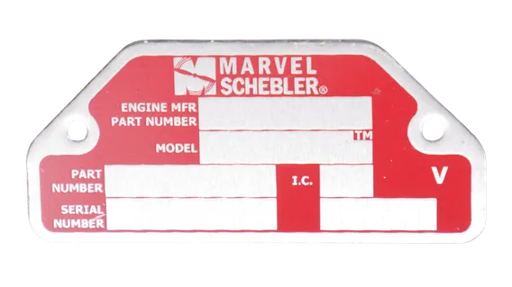63-B456_FRONT_PLATE_ID_Red_MA-3_Marvel_Schebler_Aircraft_Carburetors